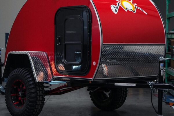 red sunnyside offroad teardrop camper trailer